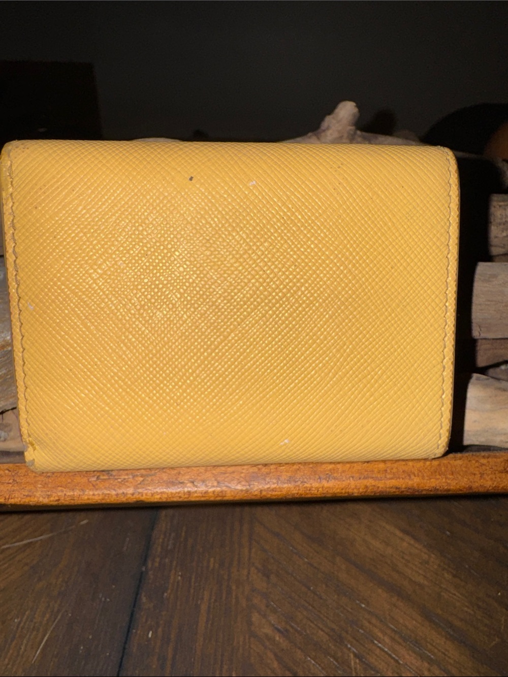 Prada Yellow Saffiano Leather Bow Continental Wallet - Picture 2 of 9